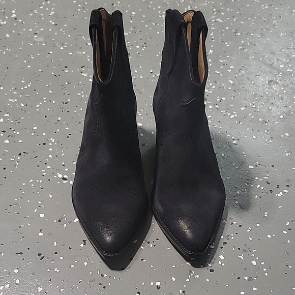 Isabel Marant Dewina Black Distressed Suede Boots 36 - Picture 2 of 7